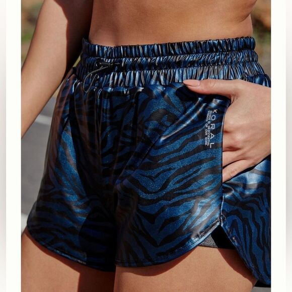 Anthropologie Koral Prep Zebra Foil Shorts Size Large - Picture 2 of 6